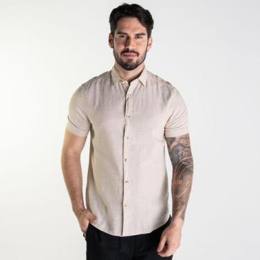 Imagem de Camisa Aramis Linho Manga Curta Khaki, XXL