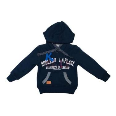 Imagem de Blusa Moletom Infantil Menino Touca  - Kiki&Mily, Azul marinho, 2