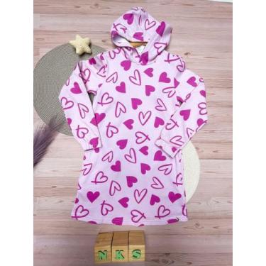 Imagem de Vestido Infantil Menina Estampa Corações Alenice, Rosa, 8