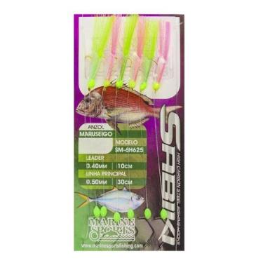 Imagem de Sabiki Marine Sports SM-6H625 Verde/Rosa Maruseigo Gold - no-brand, 16