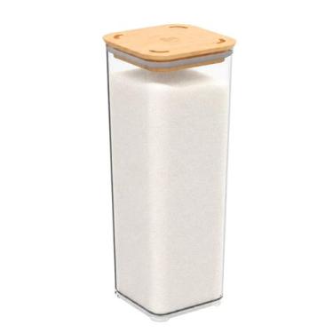 Imagem de Pote Hermético Cristal com Tampa em Bambu 1,5L linha Modo Coza
