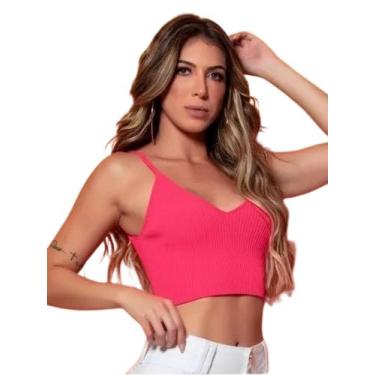 Imagem de Top Tricot Feminino Pit Bull Jeans, Rosa, Tamanho Unico