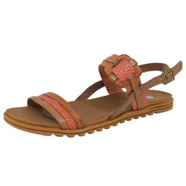 Imagem de Sandalia Feminina Ajustavel Passeio Conforto Leve New Face, Telha, Cor
