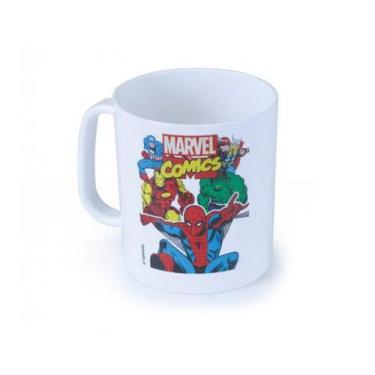Imagem de Caneca infantil plastica 400ml - marvel comics - plasduram