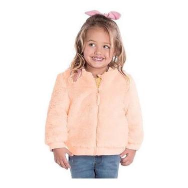 Imagem de Jaqueta Infantil Menina Sem Capuz Gorro Fleece Plush Inverno - anjo da