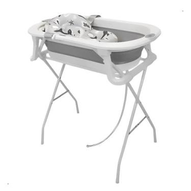 Imagem de Banheira Bubbly Dobrável Com Suporte Premium Baby - Premuim Baby, Grey