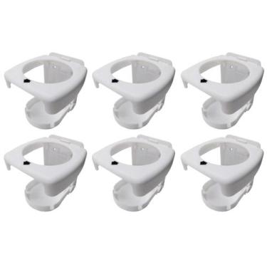 Imagem de Porta Copos Dobrável P/ Barcos Lancha Veleiros Branco Kit 6 - Noster