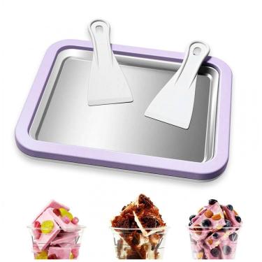 Imagem de Leisuremix Máquina de Sorvete Instantâneo Rolado Kit com 2 Espátulas - DIY Sorvete Iogurte Sorbet Lavanda