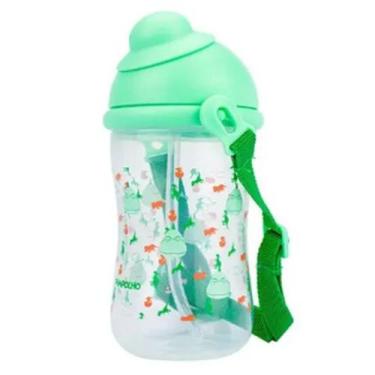 Imagem de Garrafa Infantil  Estampada Com Canudo Retrátil 400 Ml Com Alça Vários