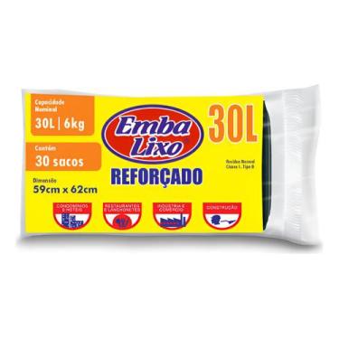 Imagem de Saco De Lixo 30l Embalixo Reforçado 30 Unidades  Kit 4un