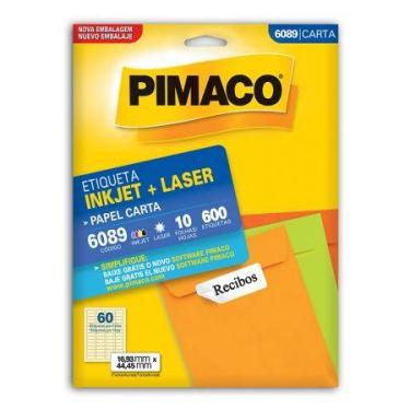 Imagem de Etiqueta inkjet/laser carta 6089 com 10 folhas - Pimaco