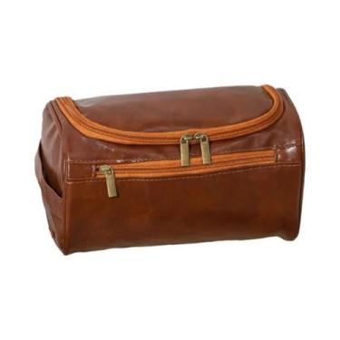 Imagem de Bolsa De Viagem Para Produtos De Higiene Pessoal Em Couro Impermeável 