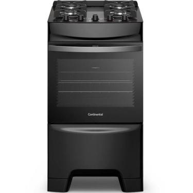 Imagem de Fogão 4 Bocas FC4GB Mesa de Vidro Forno Eco Turbo Continental, Preto, 