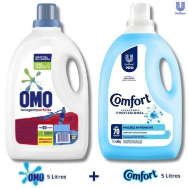 Imagem de Kit Lava-Roupa Omo Lavagem Perfeita + Amaciante Comfort Maciez Intenso