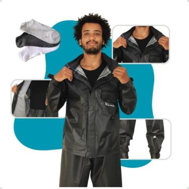 Imagem de Capa de Chuva Moto Lhao Impermeável PVC Motoqueiro Frio Moto Motoqueir