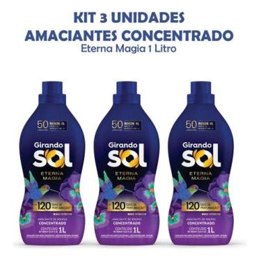 Imagem de Kit 3 Amaciantes Concentrado Eterna Magia Girando Sol 1l