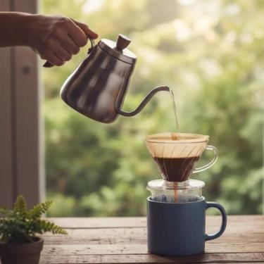 Imagem de Passador de café coador colmeia com 100 filtros de papel v60 - NoBrand