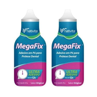 Imagem de Kit com 2 megafix em pó para prótese dental 20g nativita