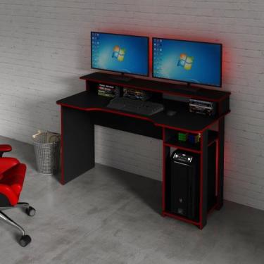 Imagem de Mesa Gamer - TecnoMobili, Preto/Vermelho