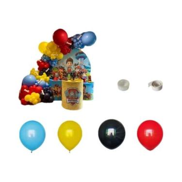 Imagem de Balões Paw Patrol Chase Skye Marshall Rubble 136 Peças Suprimentos Par