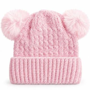 Imagem de Bene Casa Gorro Pompom para Bebê com Sherpa Interna 100% Poliéster Ros