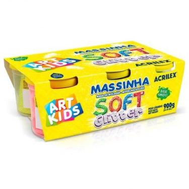 Imagem de Massinha Soft Glitter com 6 cores 7366 - Acrilex