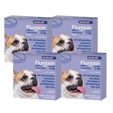 Imagem de Kit 4 Flunixin 5mg Anti-Inflamatório Chemitec Cães - 10 Comprimidos