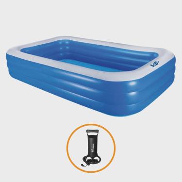 Imagem de Piscina Inflável Retangular Azul 712 Litros 210 cm pvc com Bomba vg +