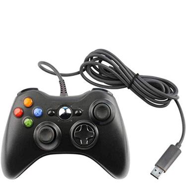 Imagem de Controlador de jogo USB com fio Baodeli, Tabuleiro de jogo Joystick Game para Microsoft Xbox 360 e PC Windows 7, 8, 10, XP (Preto)