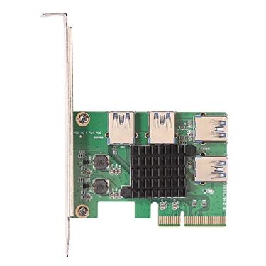 Imagem de Placa Adaptadora,Placa adaptadora PCI-E X4 para placa gráfica USB3.0 Cabo de extensão da placa gráfica Placa de expansão com 4 interfaces USB3.0