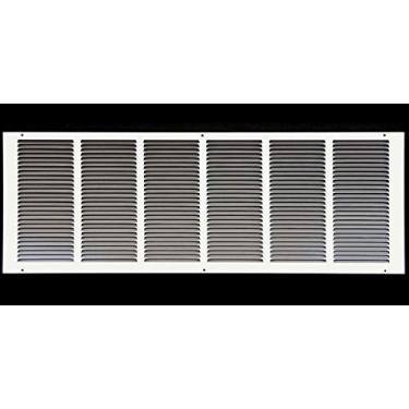 Imagem de Grade de retorno de ar de 66 cm x 10 cm - parede lateral e teto - difusor de cobertura de duto de ventilação HVAC - [branco] [Dimensões externas: 27,75 L x 13,75 cmh]