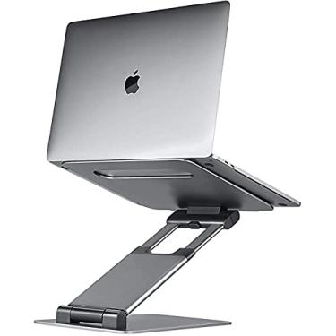 Imagem de Suporte de laptop ergonômico para mesa, altura ajustável até 20 ", suporte de computador portátil para laptop, suportes de laptop portáteis, serve para todos os MacBook, laptops 10 15 17 polegadas, suporte para laptop púlpito