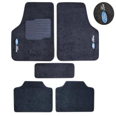 Imagem de Jogo Tapete Acarpetado Logo Bordado Ford Ecotap Eloin - 5 Peças