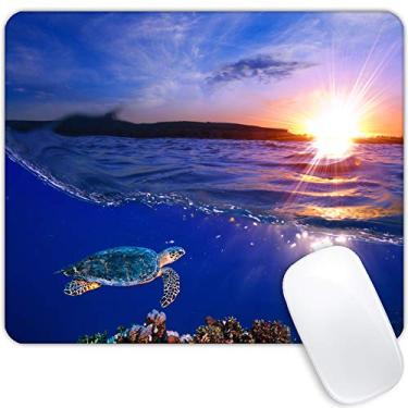Imagem de Tartaruga marinha Mousepad Base de borracha antiderrapante Mouse Pads para Computadores Laptop Acessórios de mesa de escritório Mouse pad (Tartaruga marinha, 1 peça)