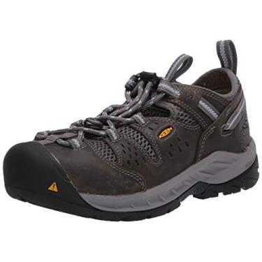 Imagem de KEEN Utility Atlanta Cool 2 Sapato de trabalho feminino com bico baixo de aço ESD, Gárgula/azul neblina, 8.5 Wide