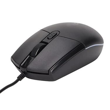 Imagem de Mouse com fio para jogos RGB, mouse com luz de fundo 800/1200/1600 DPI RGB, mouse com fio portátil compacto ergonômico LG100, para jogos domésticos de escritório, plug and play
