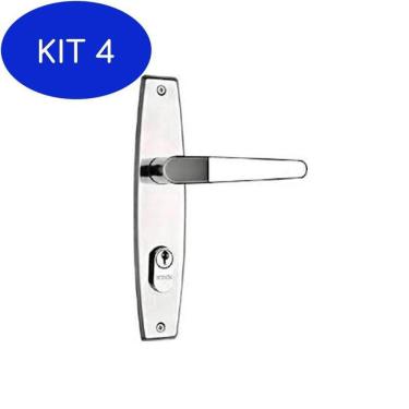 Imagem de Kit 4 Fechadura Externa Esp. Oval Silvana Assa Abloy