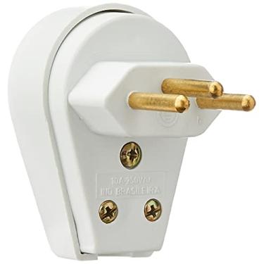 Imagem de Pino Prensa Cabo Gigante 2 Polos+Terra Branco 10A 250V Ilumi