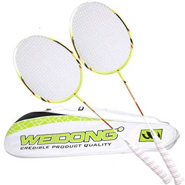 Imagem de HiXB Raquete de Badminton 100% fibra de carbono também equipada com 3 capas de badminton e transporte adequadas para adultos, verde