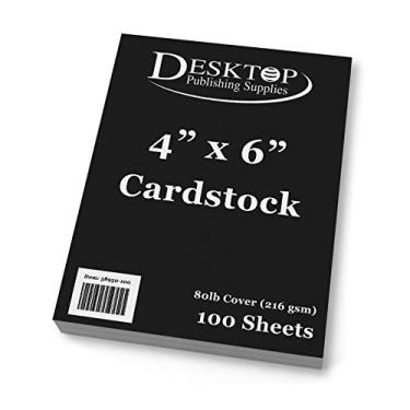 Imagem de Desktop Publishing Supplies - Lençóis de papelão preto 10 x 15 cm - Pacote com 100 folhas - 80 lb - Para convites, cartões postais e artesanato