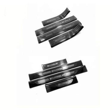 Imagem de 8 peças serve para Land Rover Range Rover Evoque 2020 2021 2022 aço inoxidável dentro do peitoril da porta externa da porta, moldes de proteção - preto