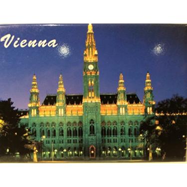 Imagem de Imã de lembrança de colecionador Viena Austria Rathaus City Hall 6,35 cm x 8,89 cm