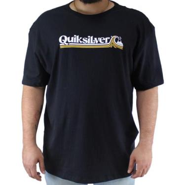 Imagem de Camiseta Original Quiksilver All Lined Up Plus Size Manga Curta Preto