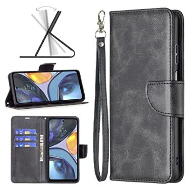 Imagem de YUNCHAO Caixa de telefone Para Motorola Moto G22, textura de pele de casca de couro pura em colorir. capa para celular