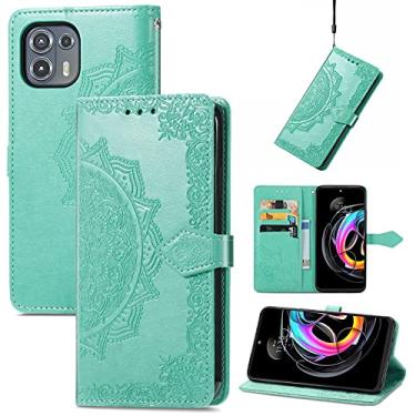 Imagem de YUNCHAO Caixa de telefone Para Motorola Edge 20 Lite Mandala Padrão de relevo Horizontal Caso de couro com suporte e cartas e carteira e cordão capa para celular