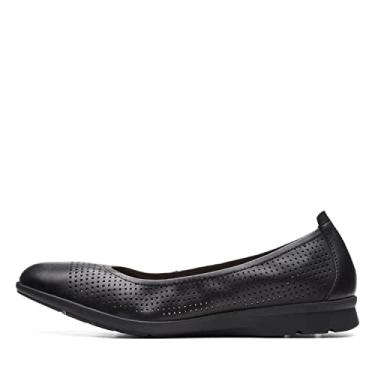 Imagem de Clarks Sapatilha feminina Jenette Ease Ballet, Couro preto, 39