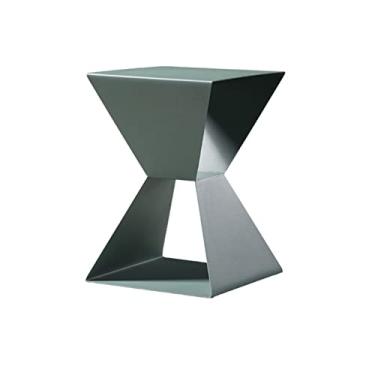 Imagem de Mesa de centro quadrada geométrica mesa de canto escritório sala de estar sofá decoração lateral mesa de centro quarto armazenamento de 3 camadas mesa de cabeceira moderna mesa lateral de metal mesas de canto