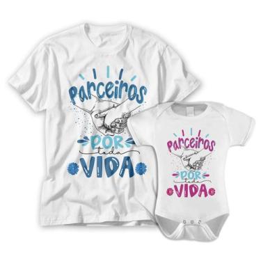Imagem de Kit Camiseta E Body Bebe Parceiros Por Toda Vida Menina - Vidape