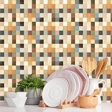 Imagem de Papel de Parede Adesivo Pastilha Diversos Modelos Tons de Marrom Rolo 1m Pastilha Marrom:PS030