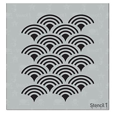 Imagem de Stencil1 Estêncil de vieira atraente e durável qualidade reutilizável estêncil para pintura - Crie artesanato e decoração em estêncil - decoração em paredes de tecido e móveis arte reciclável - 14,6 cm x 15,2 cm